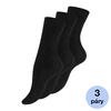 Ponožky dámské 100% bavlna - 3 páry | Velikost: 35-38 | Černá