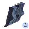 Dot Stripe (5 párů) - modré tóny | Velikost: 35-38