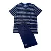 Pánské pyžamo s kraťasy - Pierre Cardin | Velikost: M | Navy modrá pruhy