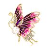 Brož - motýl růžový s perlou