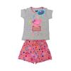 Dívčí pyžamo s kraťasy a krátkým rukávem - Prasátko Peppa | Velikost: 92 | Šedý melír/růžová