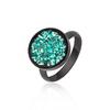 Černý prsten se světle zeleným designem | Černá