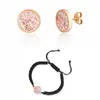 Rose gold set - náramek a náušnice | Růžová