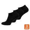 3 páry Unisex ponožky bambusové kotníčkové | Velikost: 35/38 | Černá