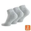 3 páry unisex kotníkových bavlněných ponožek | Velikost: 35-38 | Šedá