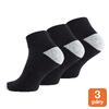 3 páry unisex kotníkových bavlněných ponožek | Velikost: 35-38 | Černé-šedá pata