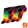 4 páry dámských kotníkových ponožek "RAINBOW" | Velikost: 35-38