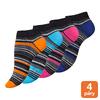 4 páry dámských kotníčkových ponožek - FINE STRIPES | Velikost: 35-38