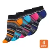 4 páry dámských kotníčkových ponožek - FINE STRIPES | Velikost: 35-38