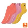 3 páry dámských kotníkových ponožek s výšivkou - pastelové barvy | Velikost: 36-40