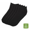 3x bambusové kotníkové ponožky | Velikost: 35-38 | Černá