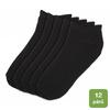 12x bambusové kotníkové ponožky | Velikost: 35-38 | Černá