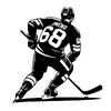 Samolepka: hokejový hráč se jménem | Velikost: 20 x 21 cm