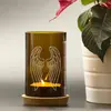 Upcyklovaný svícen 13 cm - křídla /hnědá