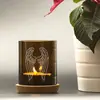 Upcyklovaný svícen 10 cm - křídla/hnědá