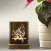 Upcyklovaný svícen 10 cm - vlk/hnědá