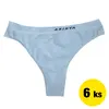 Bezešvá tanga 6 ks | Velikost: S/M | Světlá azurová
