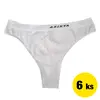 Bezešvá tanga 6 ks | Velikost: S/M | Bílá