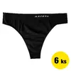 Bezešvá tanga 6 ks | Velikost: S/M | Černá