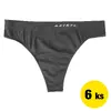 Bezešvá tanga 6 ks | Velikost: L/XL | Tmavě šedá - fumo