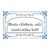 Plechová cedulka 30 × 20 cm - Hosta chlebem, solí...