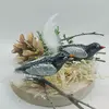 Ptáček Retro, sada 2 ks, 15 cm | Černá