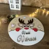 Vánoční radost – dřevěná cedule s veselým sobem