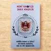 Knoflík štěstí - andílek karmín