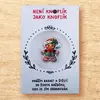 Knoflík štěstí - perníček s čepičkou