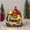 Vánoční pohyblivá, hrající a svítící LED vesnička - Santa