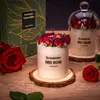 Sójová svíčka s elegantním skleněným poklopem - Red Rose