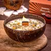Kokosová svíčka s dřevěným praskajícím knotem - Coconut
