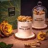 Sójová svíčka s elegantním skleněným poklopem - Santal & Rose