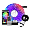2x Bluetooth RGB LED pásek 5m + ovladač + zdroj