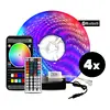 4x Bluetooth RGB LED pásek 5m + ovladač + zdroj
