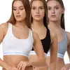 Podprsenka bavlněná zn.Yenita - SPORT - sada - 3 ks | Velikost: XL | Bílá, šedá, černá