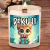 Svíčka s praskajícím knotem - Děkuji