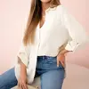 Bavlněná mušelínová košile | Béžová