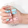 Nalepovací UV GEL lak na nehty – růžovomodrá s usměváčky