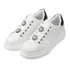 Dámské elegantní bílo-černé sneakersy s broží | Velikost: 38 | Bílá