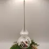 Vánoční špička - chaloupka, 28 cm | Bílá