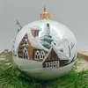 Vánoční koule - chaloupka, 8 cm | Bílá