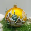 Vánoční koule - chaloupka, 8 cm | Zlatá