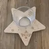 Dřevěná hvězda se skleněným kalíškem - motiv 4