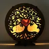 Strom života s achátovým srdcem - lampa 12 V, 20 x 22 cm