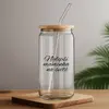 Sklenička s bambusovým víčkem a brčkem - Nejlepší maminka