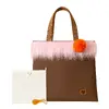 Nákupní taška | Tmavě hnědá s růžovou