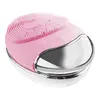 Silikonový kartáček na čištění pleti s podložkou | Světle růžová