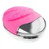 Silikonový kartáček na čištění pleti s podložkou | Tmavě růžová