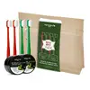 Dárkové balení zubních kartáčků a aktivního uhlí ve voděodolné kosmetické taštičce